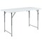 Emma and Oliver Height Adjustable Bi-Fold Plastic Folding Table with Carrying Handle